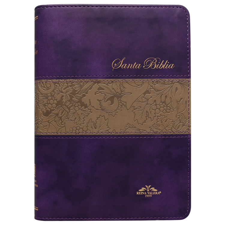 Biblia Reina Valera 1909 Mediana Letra Mediana Imitación Piel Morado Duotono [VR055TI]