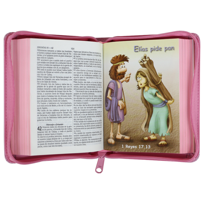 Biblia Infantil Amigos por Siempre Reina Valera 1960 Bolsillo Letra Mediana Vinil Acolchada Rosa [RVR022cZaP]