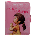 Biblia Infantil Amigos por Siempre Reina Valera 1960 Bolsillo Letra Mediana Vinil Acolchada Rosa [RVR022cZaP]