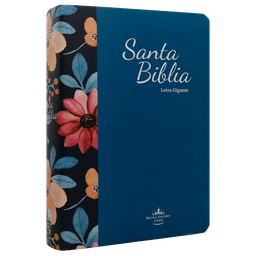 [7899938423035] Biblia Reina Valera 1960 Mediana Letra Gigante Tapa Semiflexible Azul Flores [RVR.61ecLGiPJR]