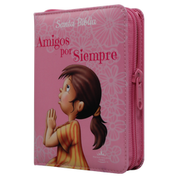 [9781598779981] Biblia Infantil Amigos por Siempre Reina Valera 1960 Bolsillo Letra Mediana Vinil Acolchada Rosa [RVR022cZaP]